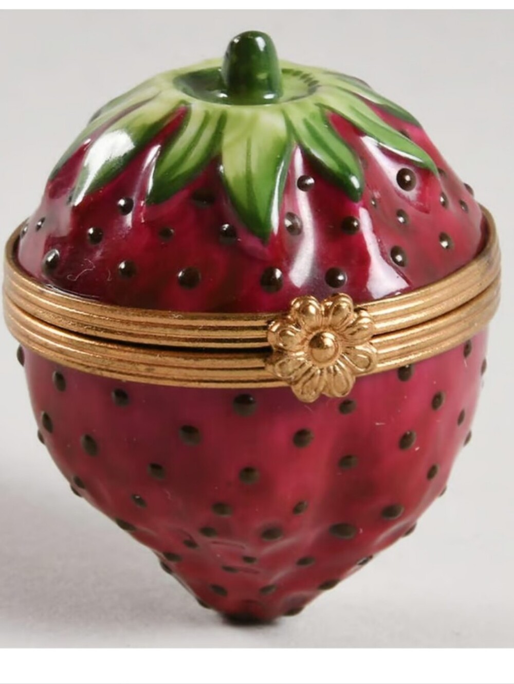 Vtg Limoges For Tiffany & Co. Strawberry Trinket Pill Box